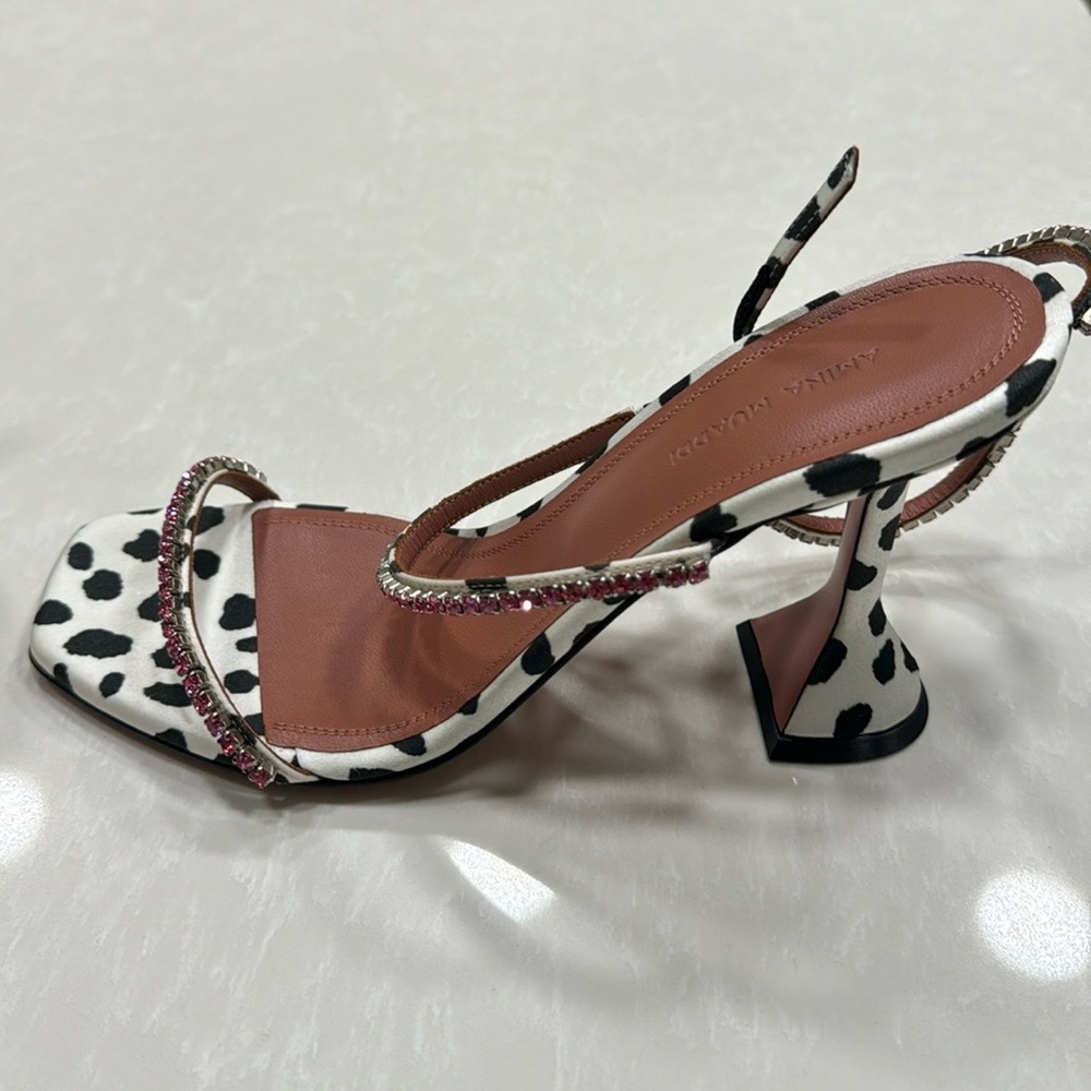 AMINA MUADDI Gilda Crystal-Embellished Satin Sandals - Picture 5 of 13